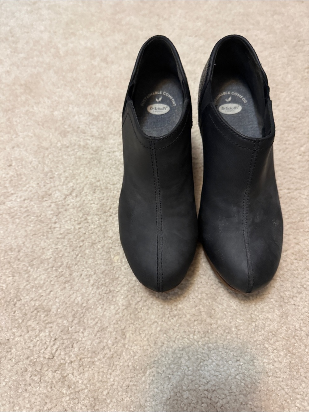 Dr. Scholl's Black Leather Slip-On Mule Clogs